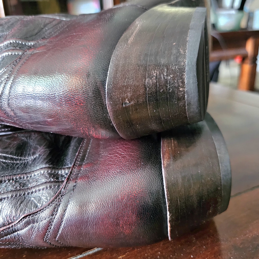 Lucchese Dark Brown Cowboy Boots - Picture 4 of 5